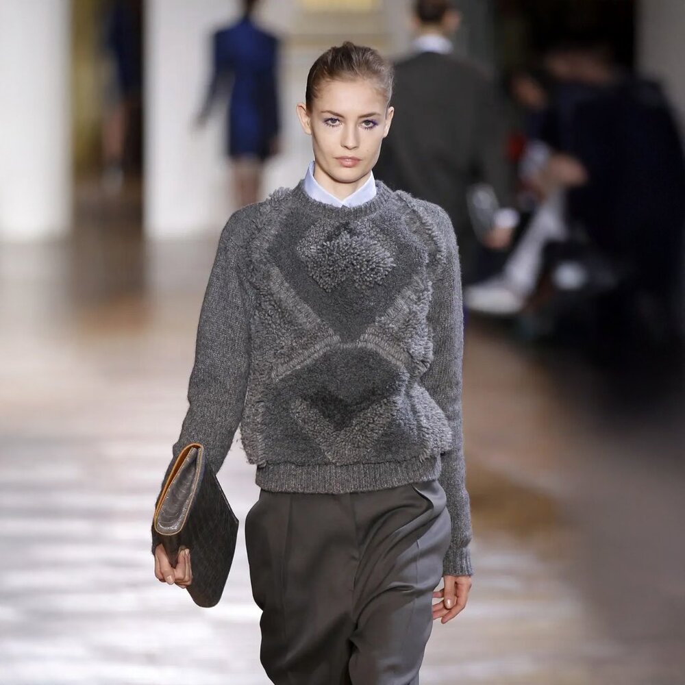 Stella McCartney Plush Alpaca Blend Pullover Sweater FW12 Grey IT 38 US 2 NWT